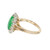 GIA Certified Natural Green Oval Jadeite Jade Diamond Halo Gold Ring Ring