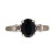 Vintage1.55ct Royal Oval Sapphire .20ct Full Cut Diamond 14k White Gold Ring
