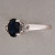 Vintage1.55ct Royal Oval Sapphire .20ct Full Cut Diamond 14k White Gold Ring