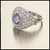 GIA Certified Natural Blue Sapphire Diamond Dome Cluster Cocktail Ring