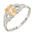 Vintage 1.21ct Natural Light Yellow Orange Sapphire Deco Platinum Diamond Ring