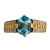 Vintage 2.50ct Oval Blue Zircon 18k Yellow Gold .20ct Full Cut Diamond Ring