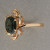 Vintage 1.48ct Oval Greenish Blue Sapphire .04ct Diamond 14k Gold Swirl Ring