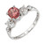 GIA .68 Carat Brown Pink Sapphire Diamond Three-Stone Gold Engagement Ring