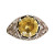 Vintage 2.43ct Round Whispy Yellow Sapphire Platinum Art Deco Diamond Ring