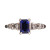 Vintage 1.02ct Violet Emerald Cut Sapphire Art Deco Diamond Platinum Ring