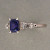 Vintage 1.02ct Violet Emerald Cut Sapphire Art Deco Diamond Platinum Ring