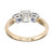 EGL Certified 1.38 Carat Round Diamond Sapphire Three-Stone Gold Engagement Ring