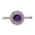 Vintage GC 14K White Gold .25CT Full Cut Micro Pave .50CT Amethyst Ring