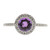 Vintage GC 14K White Gold .25CT Full Cut Micro Pave .50CT Amethyst Ring