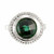 3.00 Carat Round Green Tourmaline Diamond Gold Ring
