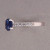 Vintage 1.04ct Oval Bright Royal Blue Sapphire .22ct 18k White Gold Ring