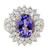 Vintage 5.17ct Oval Purple Blue Tanzanite 2.15ct Diamond Ring