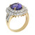 Vintage 5.17ct Oval Purple Blue Tanzanite 2.15ct Diamond Ring