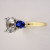 Vintage Engagement Ring 1.88ct Cushion cut White and Blue Sapphire 18k Platinum