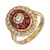 Vintage .60ct Ideal Diamonds 18k Yellow Gold 1.10ct Ruby Baguette Ring