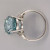Vintage 10.76ct Art Deco Blue Zircon Platinum Diamond Ring