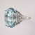 Vintage 10.76ct Art Deco Blue Zircon Platinum Diamond Ring