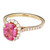 Engagement Pink Sapphire 2.41ct Oval Halo 18k .55ct Diamond Ring