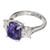 7.06 Carat Purple Sapphire Diamond Platinum Three-Stone Engagement Ring