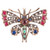 5.15 Carat Ruby Sapphire Diamond Opal Gold Silver Victorian Moth Brooch