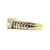 Estate 14k Yellow and White Gold Bar Set Marquise Center Diamond & Round Ring