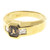 Estate 18k Yellow Gold Natural Orange Brown Asscher & 2 Emerald Cut Diamond Ring