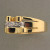 Vintage 3 Row Folded Ribbon 18k Gold Ring .10ct Diamonds White Gold Center