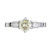 .56 Carat Round Fancy Light Yellow Diamond Three-Stone Gold Engagement Ring