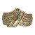 Vintage Three Row 1.10ct Diamond Swirl Baguette Round 14k Yellow Gold Ring