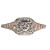 Vintage Designer Whitehorse 18k Gold Filigree Ring .21ct Round Full Diamond
