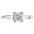 GIA .99 Carat Princess Cut Diamond Platinum Three-Stone Engagement Ring
