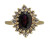 Estate Reddish Purple Oval Amethyst Diamond 14k Yellow Gold Raised Wire Ring
