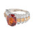 3.27 Carat Spessartine Garnet Citrine Diamond White Gold Engagement Ring
