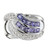 Purple Tanzanite Pave Set Diamond Wide Platinum Band Ring