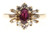 Estate 1960s 14k Princess Style Raised Baguette Full Diamond & Oval Ruby Ring