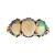 Vintage Three Stone 9k Yellow Gold 1.73ct Blue Green Opal Ring
