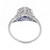 Vintage Engagement Ring 1.77ct European Cut Oval Sapphire 14k White Gold Deco