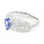 .75 Carat Pear Shaped Blue Tanzanite Bead Set Diamond Platinum Cocktail Ring