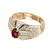 .60 Carat Oval Pink Red Ruby Diamond Bead Set Gold Cocktail Ring