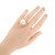 Mobe Pearl and Diamond Swirl Ring in 18k Yellow Gold, 1960s