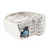 Vintage 1940s Art Deco Retro Platinum Round Blue Sapphire Pave Set Diamond Ring