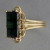 Vintage Elongated 4.00ct Deep Emerald Cut Tourmaline 14k Gold .08CT Diamond Ring