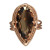 Vintage Estate Pear Shaped Natural 7.00ct Smoky Quartz 14k Pink Gold Ring