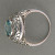 Vintage 1930s 3.05ct Bezel Blue Zircon 14k Gold Art Deco Filigree Engraved Ring