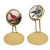 B + S Carved Crystal Duck Pheasant Gold Men's Cufflinks