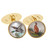 B + S Carved Crystal Duck Pheasant Gold Men's Cufflinks