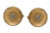 Estate Designer Larter & Sons 1940’S Diamond Round Concave 14k Gold Cufflinks