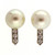 Art Deco  .18 Carat Diamond Cultured Pearl White Gold  Earrings 