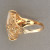 Vintage Carved Crystal Top Single Cut Diamond Filigree 14k Yellow Gold Ring